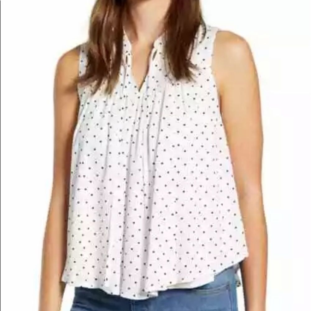 Gibson tie neck woven dart top new 7988